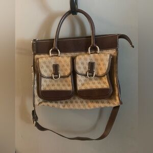 Vintage Dooney & Bourke double pocket signature satchel